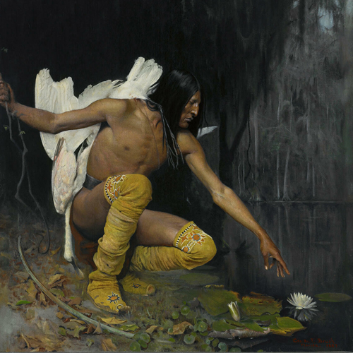 George de Forest Brush, The Indian and the Lily, 1887