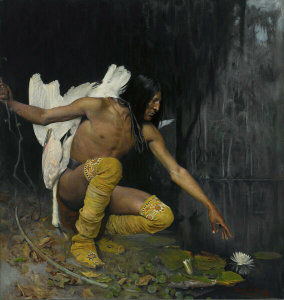 George de Forest Brush - The Indian and the Lily, 1887