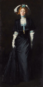 Robert Henri - Jessica Penn in Black with White Plumes, 1908