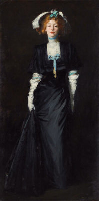 Robert Henri - Jessica Penn in Black with White Plumes, 1908
