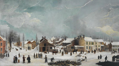 Francis Guy - Winter Scene in Brooklyn, 1820